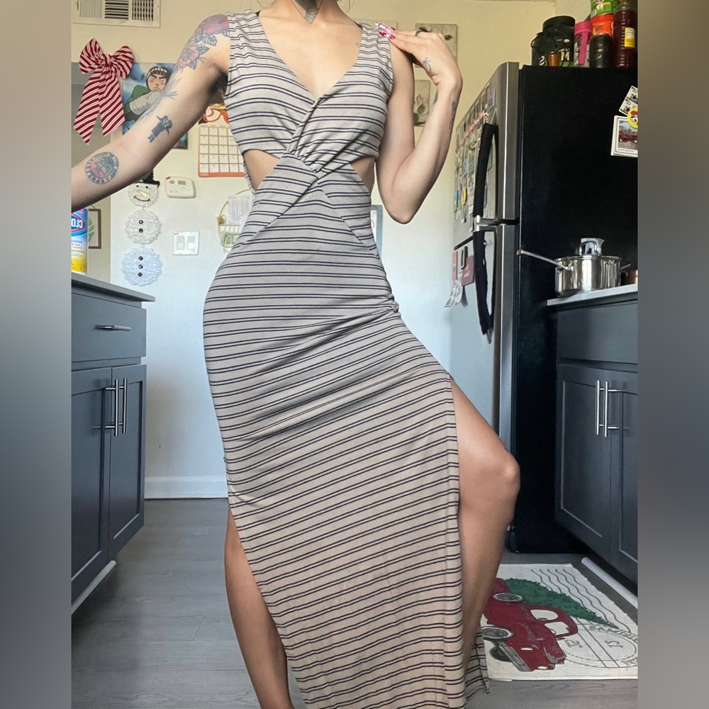 Woman’s Long Summer Striped Dress